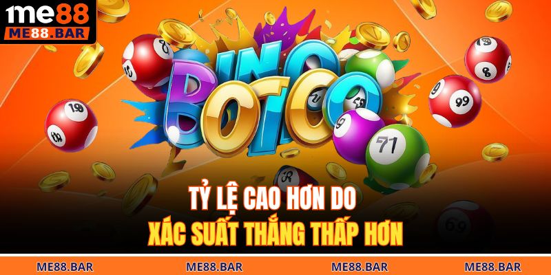 Tỷ lệ cao hơn do xác suất thắng thấp hơn